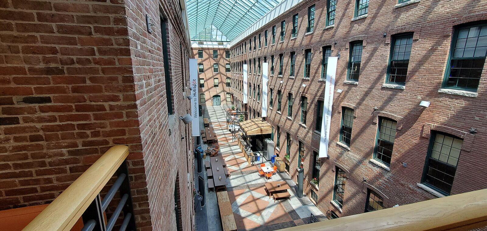Atrium of HubSpot's Cambridge, Massachusetts headquarters